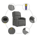 vidaXL Fauteuil inclinable de massage en tissu gris foncé