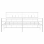 vidaXL Cadre de lit métal avec tête de lit/pied de lit blanc 183x213cm