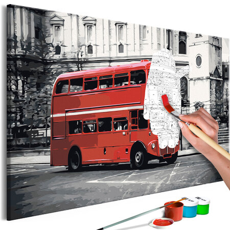 Tableau à peindre par soi-même - london bus l x h en cm 60x40