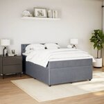 vidaXL Sommier à lattes de lit et matelas Gris foncé 160x200cm Velours