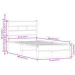 vidaXL Cadre de lit sans matelas avec tête de lit chêne fumé 90x190 cm