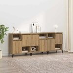 vidaXL Buffets 3 Pièces Chêne artisanal 60 x 35 x 70 cm Bois d'ingénierie