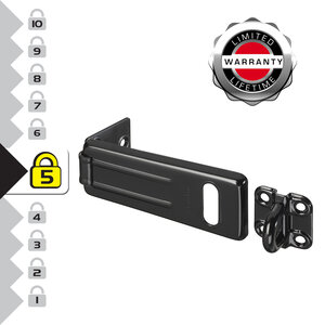 704EURDBLK Moraillon pour Verrouillage de Porte Extérieure 11 x 4 4 cm Noir