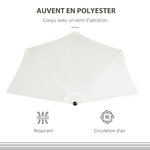 Demi parasol  parasol de balcon 5 entretoises métal polyester 2 69L x 1 38l x 2 36H m crème