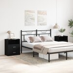 vidaXL Tables de nuit 2 Pièces Chêne Noir 50x32x60cm en bois d'ingénierie