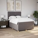 vidaXL Sommier à lattes de lit avec matelas Taupe 140x190 cm Tissu