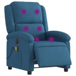 vidaXL Fauteuil inclinable de massage électrique bleu velours