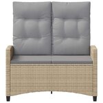 vidaXL Banc de jardin Beige et Gris clair 105 x 60 x 112 cm