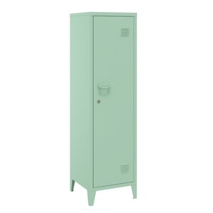 Armoire étagère meuble de rangement 137 x 38 x 38 cm à casier métallique vérouillable vert 03_0008948