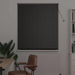 vidaXL Store de Fenêtre avec des rideaux Noir Aluminium