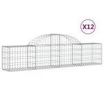 vidaXL Paniers à gabions arqués 12 Pièces 200x30x40/60 cm Fer galvanisé