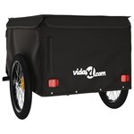 vidaXL Remorque de vélo noir 45 kg fer