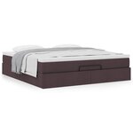 VidaXL Cadre de lit ottoman avec matelas marron foncé 180x200 cm tissu