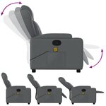 vidaXL Fauteuil de massage inclinable gris similicuir