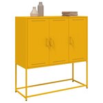 vidaXL Buffet haut jaune moutarde 100 5x39x107 cm acier