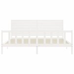 vidaXL Cadre de lit sans matelas blanc 200x200 cm bois massif de pin