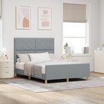 cadre de lit vidaXL Gris clair 160x200 cm Tissu