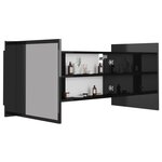 vidaXL Armoire à miroir de bain à LED Noir brillant Acrylique