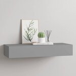 vidaXL Étagère à tiroir murale Gris 60x23 5x10 cm MDF