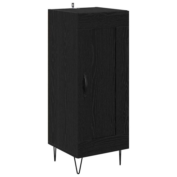 vidaXL Buffet Chêne noir 34 5 x 34 x 90 cm Bois d'ingénierie et fer