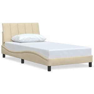 vidaXL Cadre de lit sans matelas Hanko crème 100x200 cm tissu