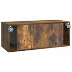 vidaXL Meuble TV mural Chêne fumé 78 5 x 31 x 30 cm Bois d'ingénierie