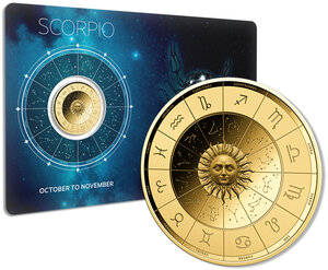Monnaie SCORPIO Zodiac Signs 1/1000 Oz Medaille Or
