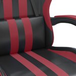 vidaXL Chaise de jeu avec repose-pied Noir/rouge bordeaux Similicuir