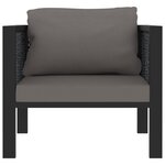 vidaXL Canapé sectionnel avec coussin Résine tressée Anthracite