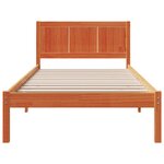 vidaXL Cadre de Lit Marron Ciré Bois de pin massif 90 x 190 cm Durable