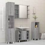 vidaXL Ensemble d'armoires de salle de bain 4 Pièces sonoma gris