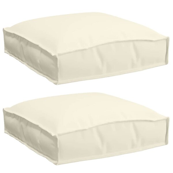 vidaXL Coussins 2 Pièces crème 40x40x8 cm en tissu Oxford pour sièges.