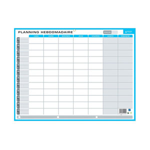 Planning perpétuel effaçable hebdomadaire et annuel scolaire 42x32cm