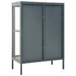 vidaXL Buffet Anthracite 75x35x105 cm Acier et verre