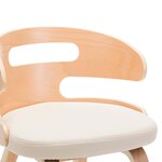 vidaXL Chaises à manger lot de 2 crème bois courbé et similicuir