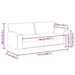 vidaXL Canapé à 2 places Gris 140 cm Similicuir