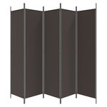vidaXL Cloison de séparation 5 panneaux Marron 250x200 cm Tissu