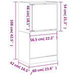 vidaXL Armoire à chaussures 2 tiroirs rabattables sonoma gris