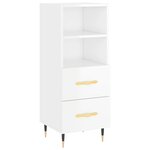 vidaXL Buffet Blanc brillant 34 5x34x90 cm Bois d'ingénierie
