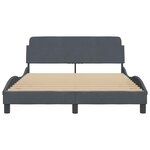 vidaXL Cadre de lit Dover gris foncé 137x190 cm velours