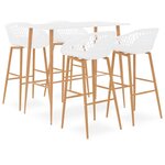 vidaXL Ensemble de bar 5 Pièces Blanc
