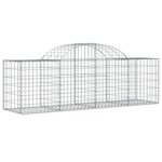 vidaXL Panier de gabions arqué 200x50x60/80 cm Fer galvanisé