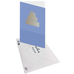 Carte D'anniversaire Gâteau Bleu - Bougie En Or - A Message - Pour Homme Et Femme - 11 5 X 17 Cm - Draeger paris