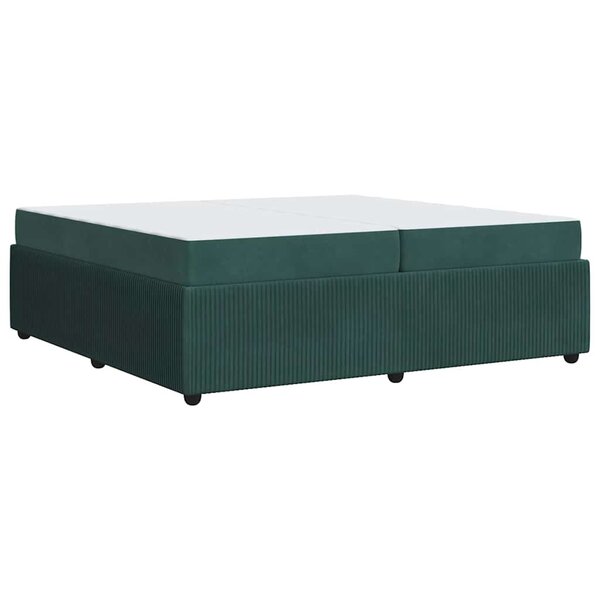 vidaXL Cadre de lit avec matelas Vert foncé 200 x 200 cm tissu