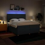 vidaXL Sommier à lattes de lit avec matelas Bleu 200x200 cm Tissu