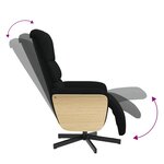 vidaXL Fauteuil inclinable avec repose-pieds noir tissu