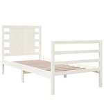 vidaXL Cadre de lit Blanc Bois de pin massif 75x190 cm Petit simple