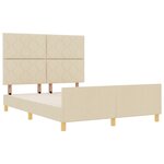 Cadre de lit en tissu crème vidaXL - 140x190 cm