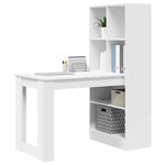 vidaXL Bureau avec étagère Blanc 122 x 67 x 145 cm Bois d'ingénierie
