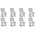 vidaXL Chaises pliables d'extérieur lot de 8 Bois d'acacia solide